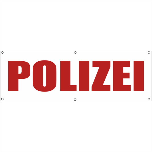 Werbeplane - Gerüstplane - p112 - Polizei - NEU - Plane für Baustelle- Garten- Zaun oder Veranstaltung