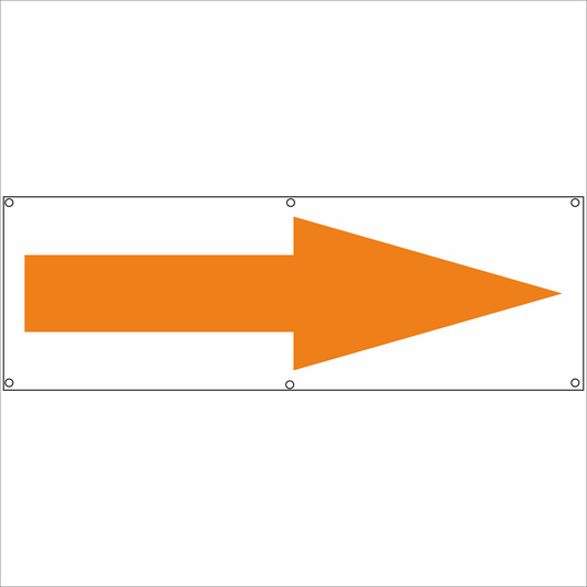 Werbeplane - Gerüstplane - p114 - Pfeil rechts - NEU - Plane für Baustelle- Garten- Zaun oder Veranstaltung
