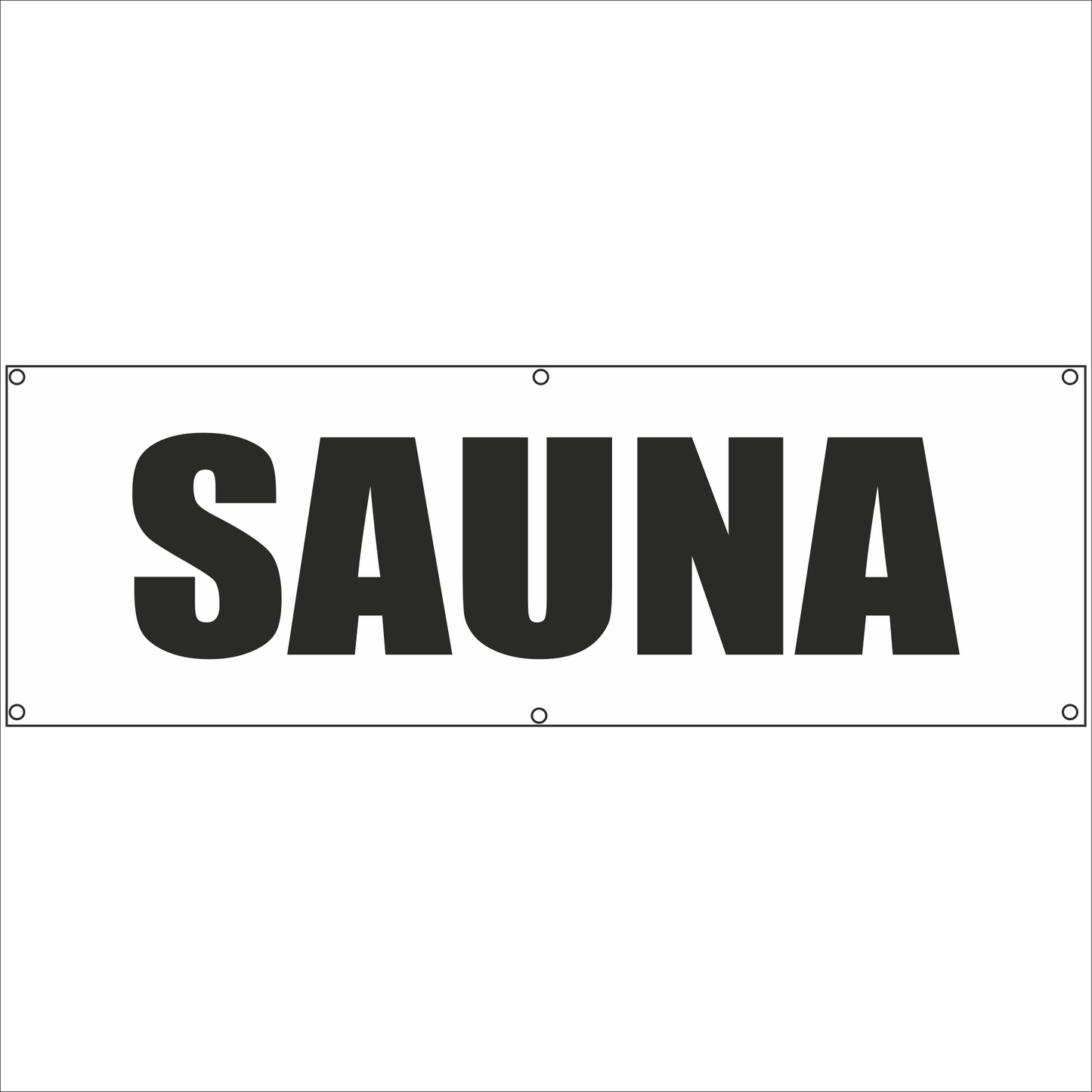 Werbeplane - Gerüstplane - p116 - Sauna - NEU - Plane für Baustelle- Garten- Zaun oder Veranstaltung