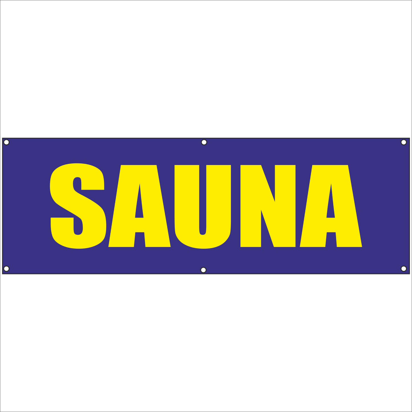 Werbeplane - Gerüstplane - p116 - Sauna - NEU - Plane für Baustelle- Garten- Zaun oder Veranstaltung