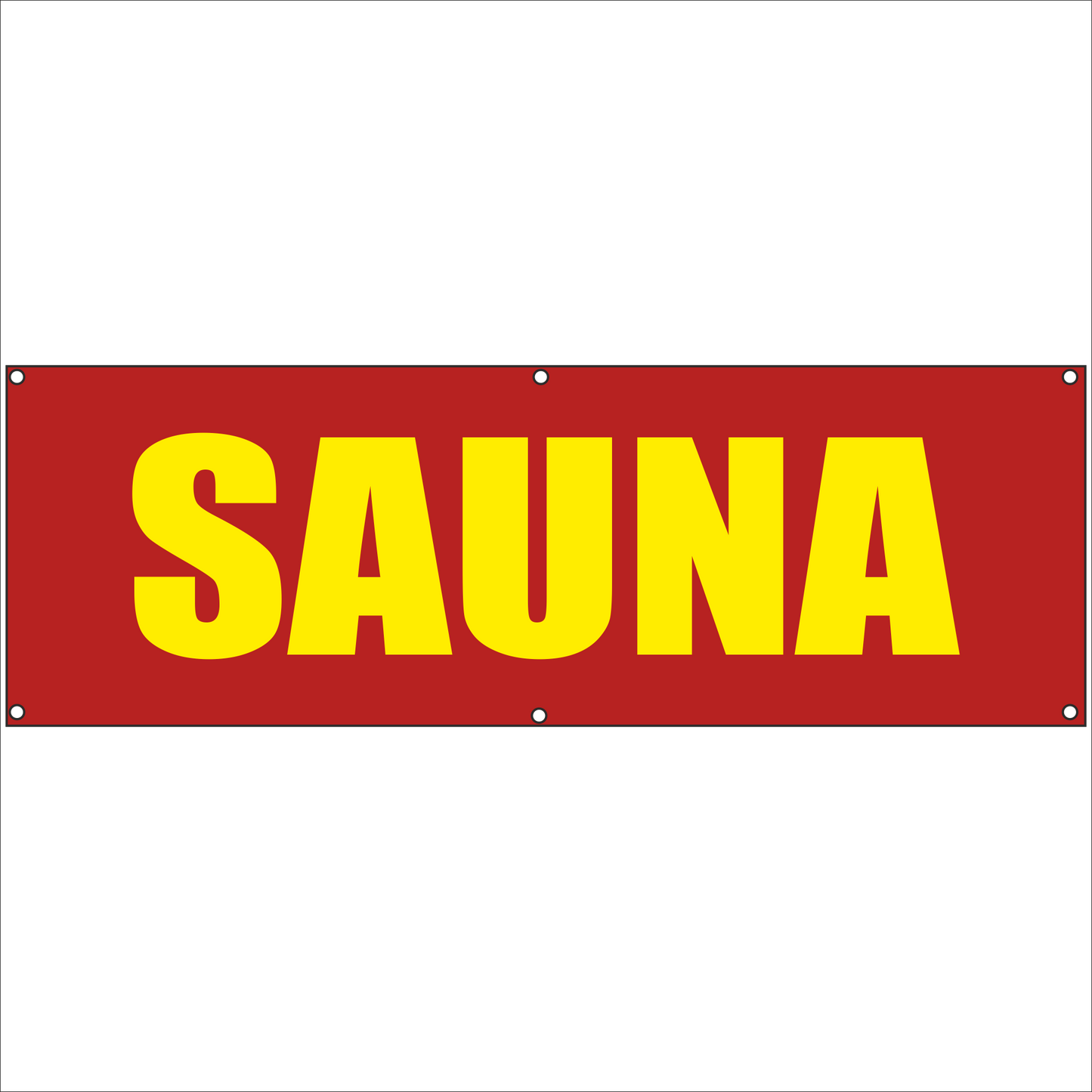 Werbeplane - Gerüstplane - p116 - Sauna - NEU - Plane für Baustelle- Garten- Zaun oder Veranstaltung