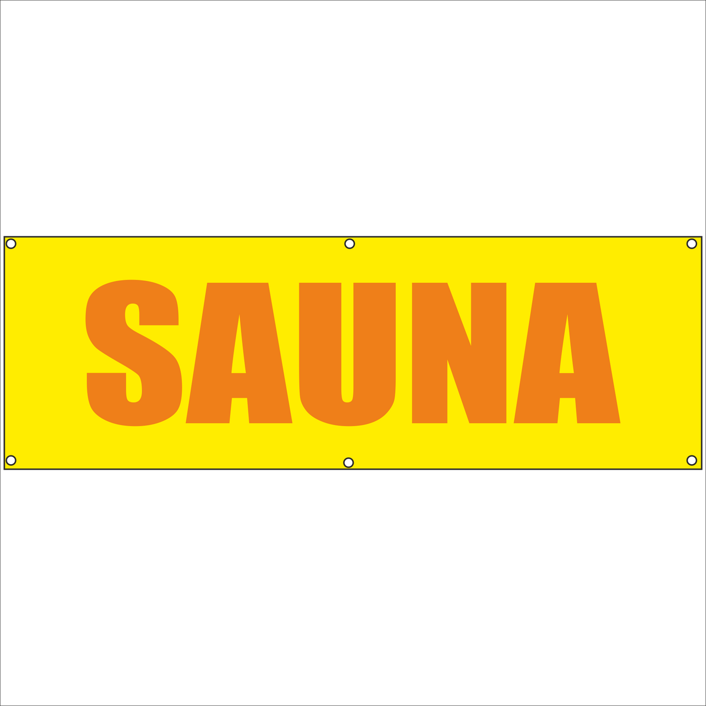 Werbeplane - Gerüstplane - p116 - Sauna - NEU - Plane für Baustelle- Garten- Zaun oder Veranstaltung