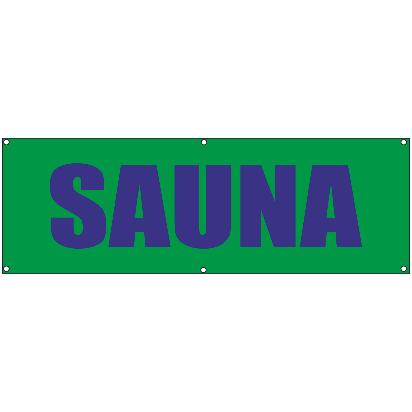 Werbeplane - Gerüstplane - p116 - Sauna - NEU - Plane für Baustelle- Garten- Zaun oder Veranstaltung