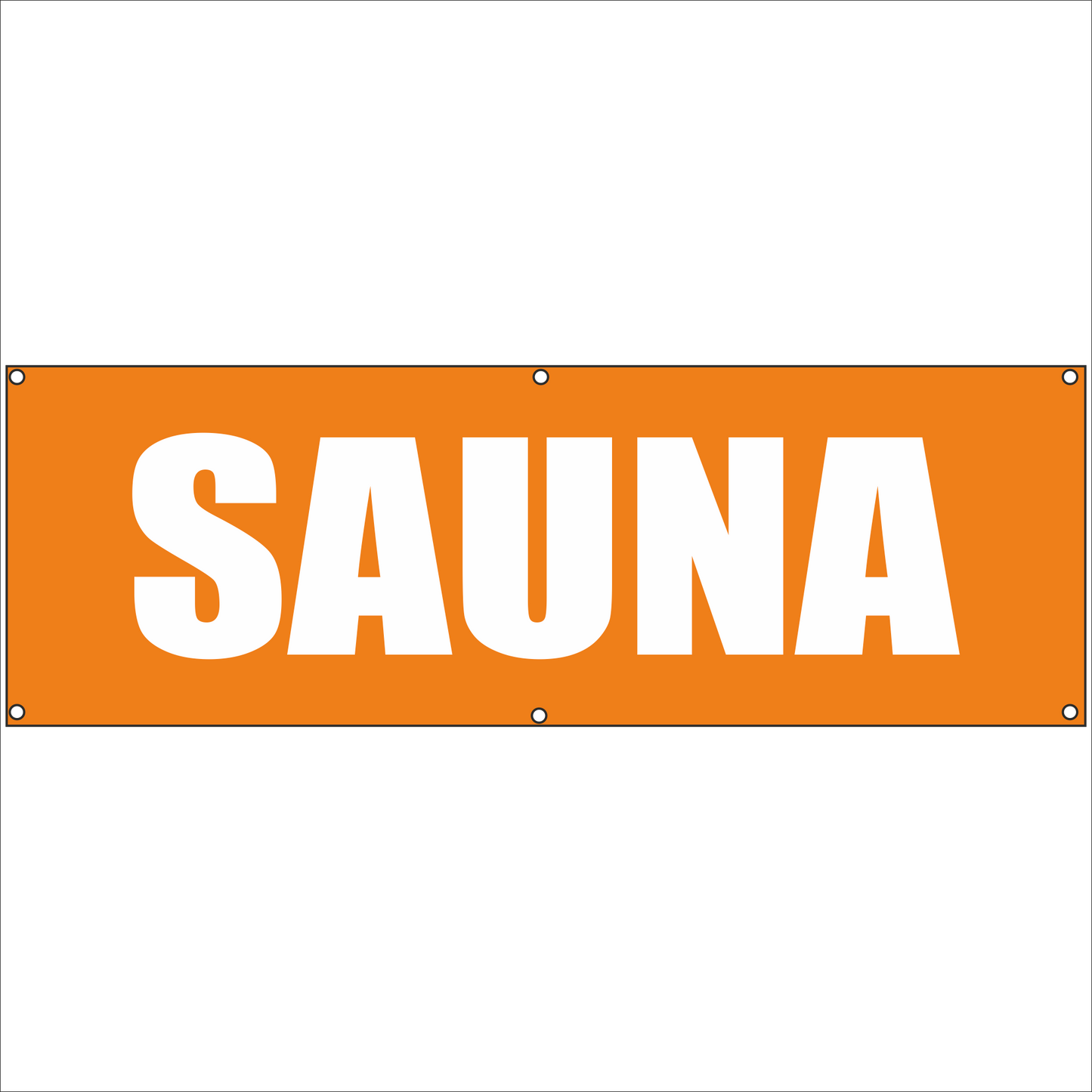 Werbeplane - Gerüstplane - p116 - Sauna - NEU - Plane für Baustelle- Garten- Zaun oder Veranstaltung