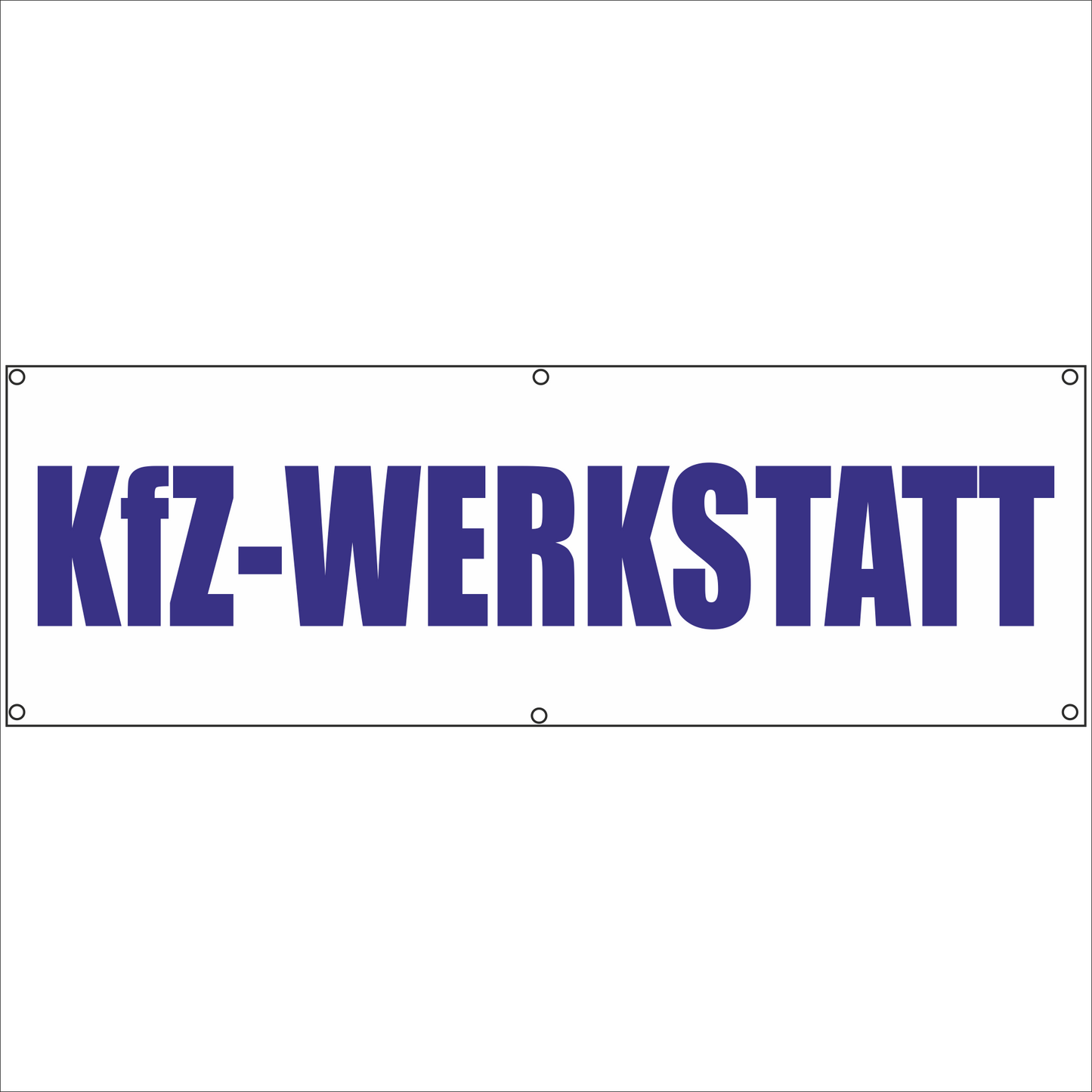 Werbeplane - Gerüstplane - p117 - KfZ-Werkstatt - NEU - Plane für Baustelle- Garten- Zaun oder Veranstaltung