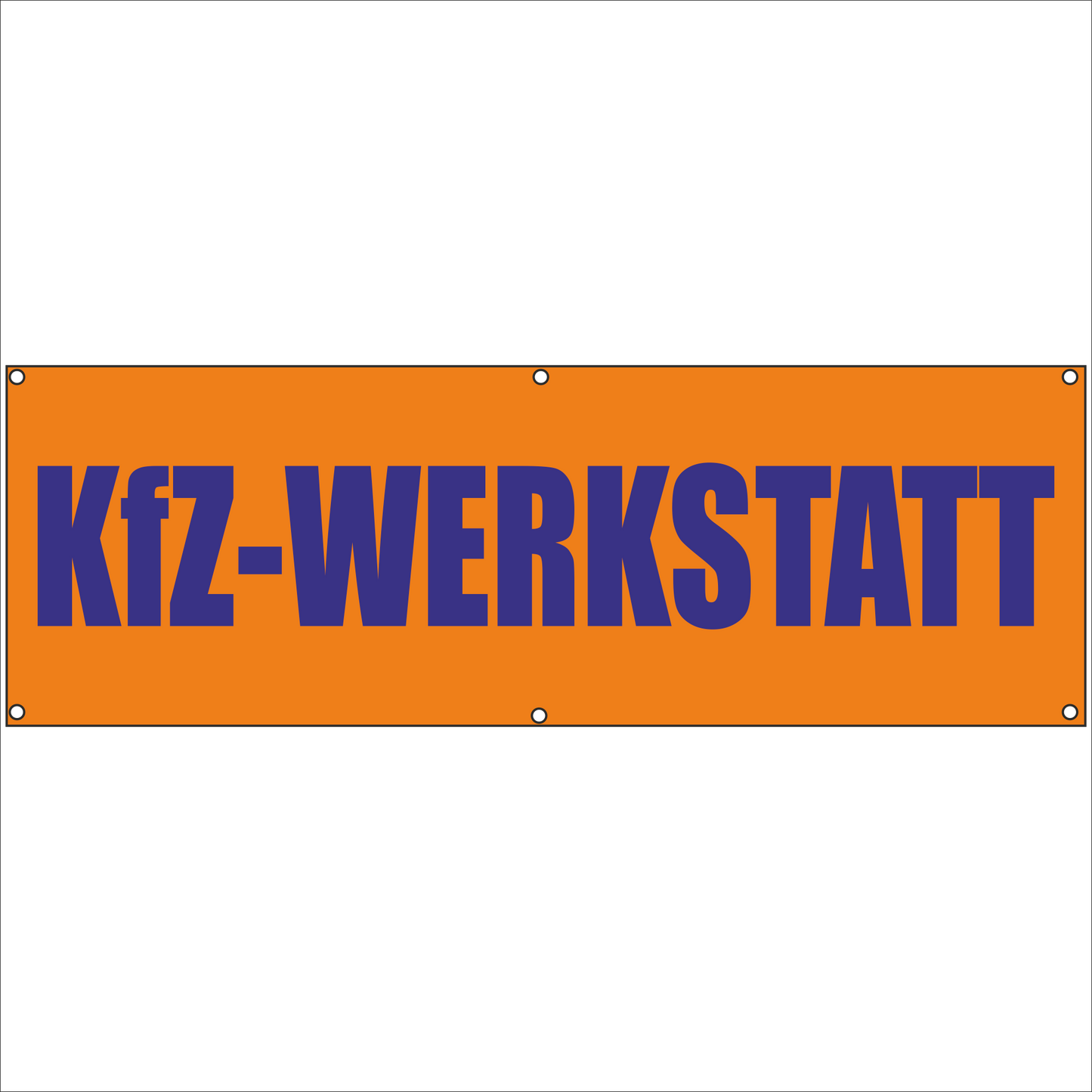 Werbeplane - Gerüstplane - p117 - KfZ-Werkstatt - NEU - Plane für Baustelle- Garten- Zaun oder Veranstaltung