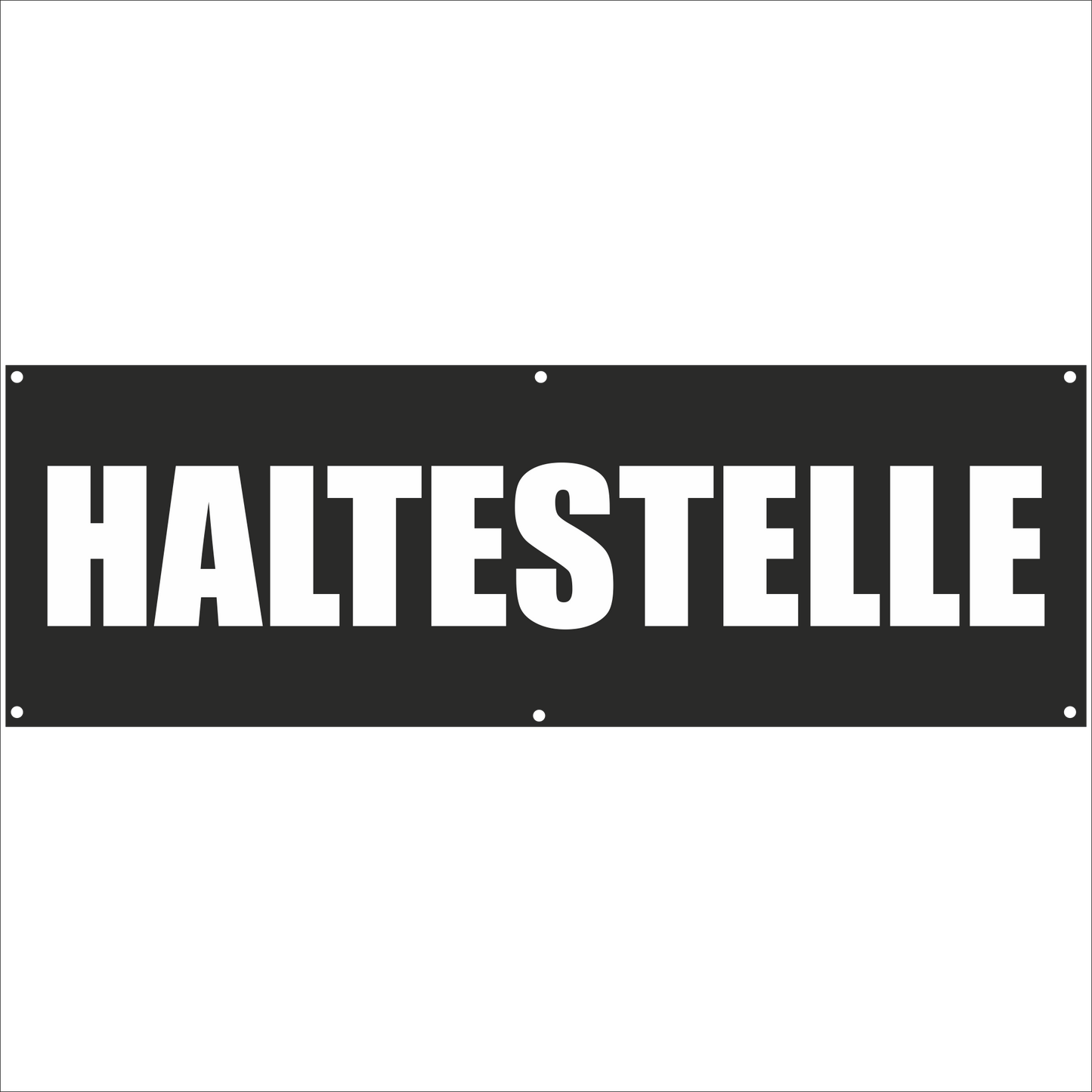 Werbeplane - Gerüstplane - p118 - Haltestelle - NEU - Plane für Baustelle- Garten- Zaun oder Veranstaltung