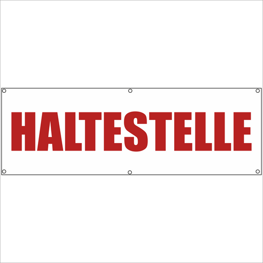 Werbeplane - Gerüstplane - p118 - Haltestelle - NEU - Plane für Baustelle- Garten- Zaun oder Veranstaltung