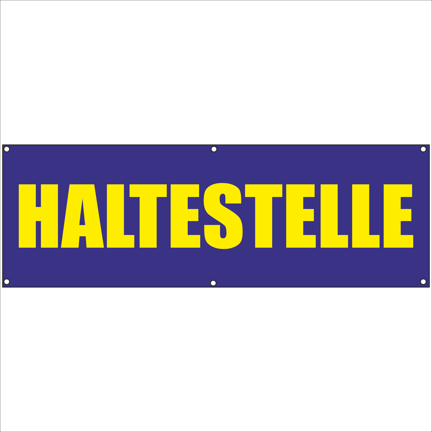 Werbeplane - Gerüstplane - p118 - Haltestelle - NEU - Plane für Baustelle- Garten- Zaun oder Veranstaltung