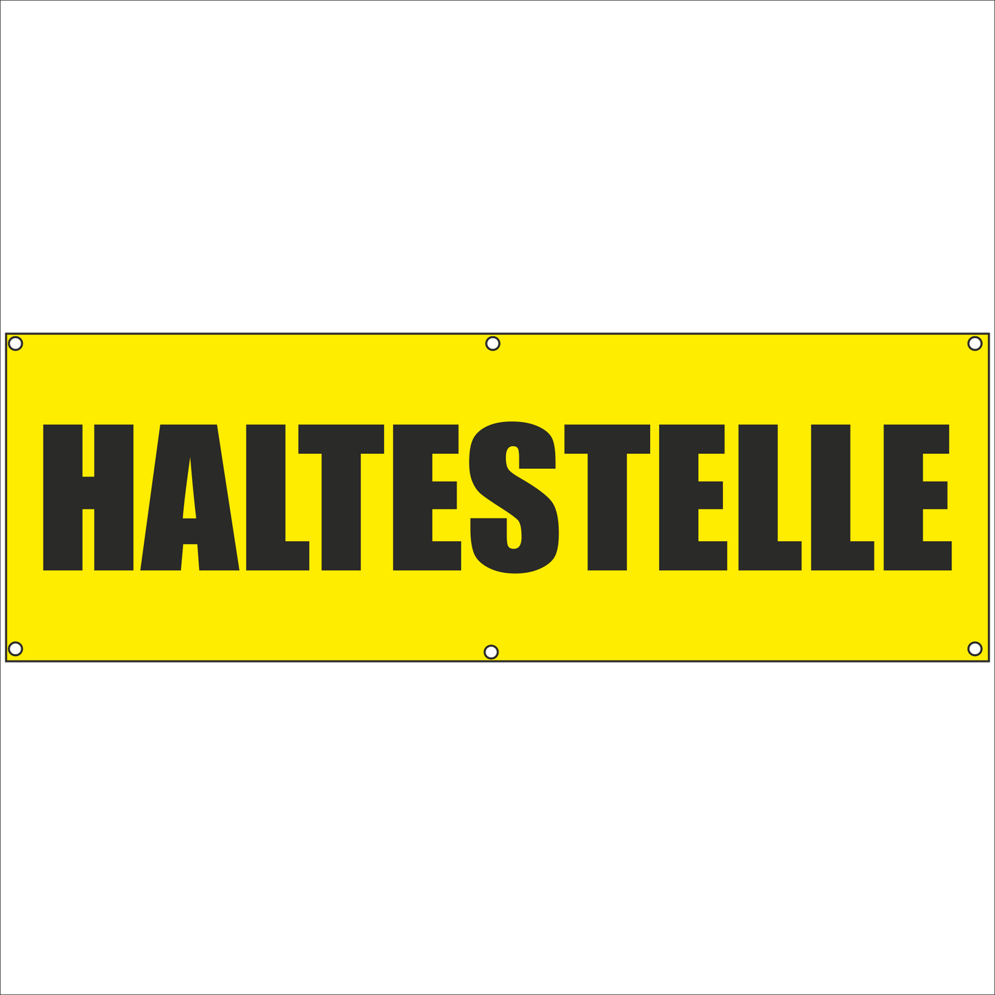 Werbeplane - Gerüstplane - p118 - Haltestelle - NEU - Plane für Baustelle- Garten- Zaun oder Veranstaltung