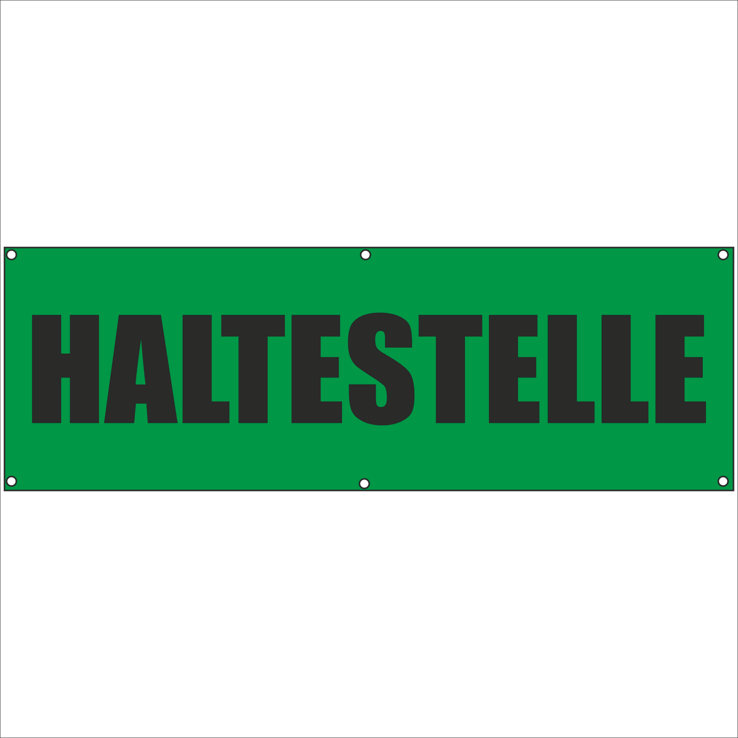 Werbeplane - Gerüstplane - p118 - Haltestelle - NEU - Plane für Baustelle- Garten- Zaun oder Veranstaltung