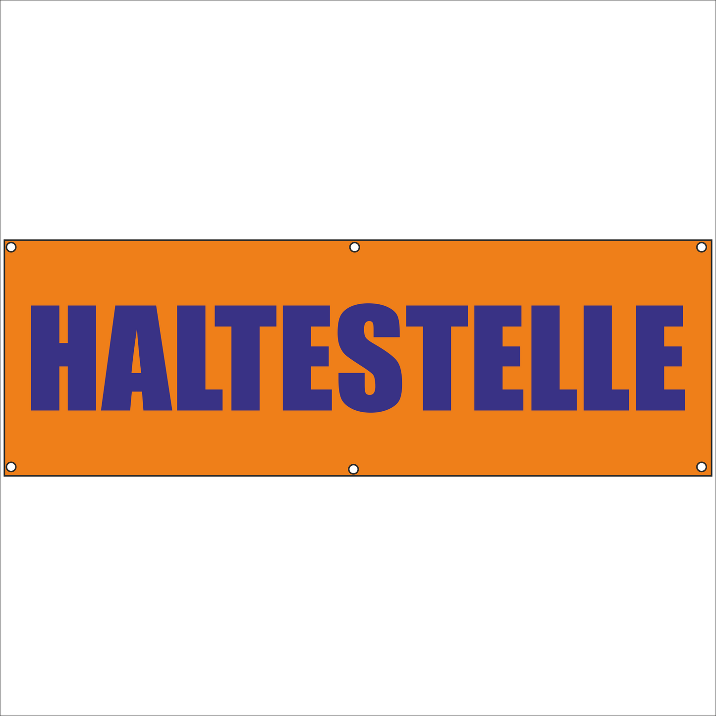 Werbeplane - Gerüstplane - p118 - Haltestelle - NEU - Plane für Baustelle- Garten- Zaun oder Veranstaltung