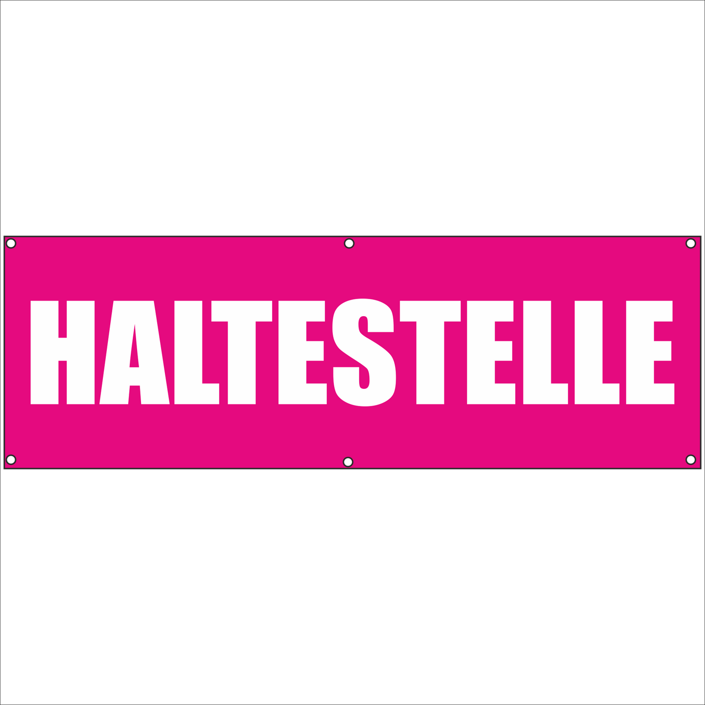 Werbeplane - Gerüstplane - p118 - Haltestelle - NEU - Plane für Baustelle- Garten- Zaun oder Veranstaltung