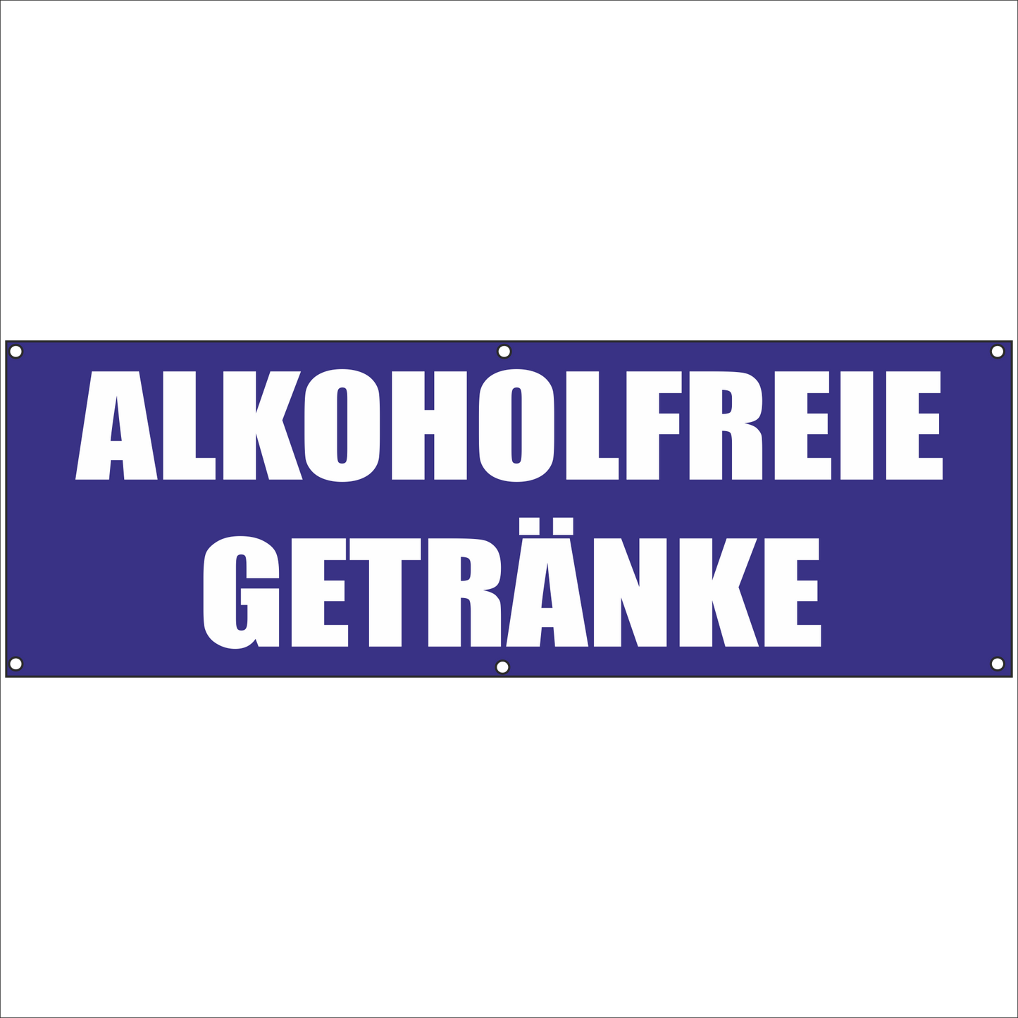 Werbeplane - Gerüstplane - p120 - Alkoholfreie Getränke - NEU - Plane für Baustelle- Garten- Zaun oder Veranstaltung