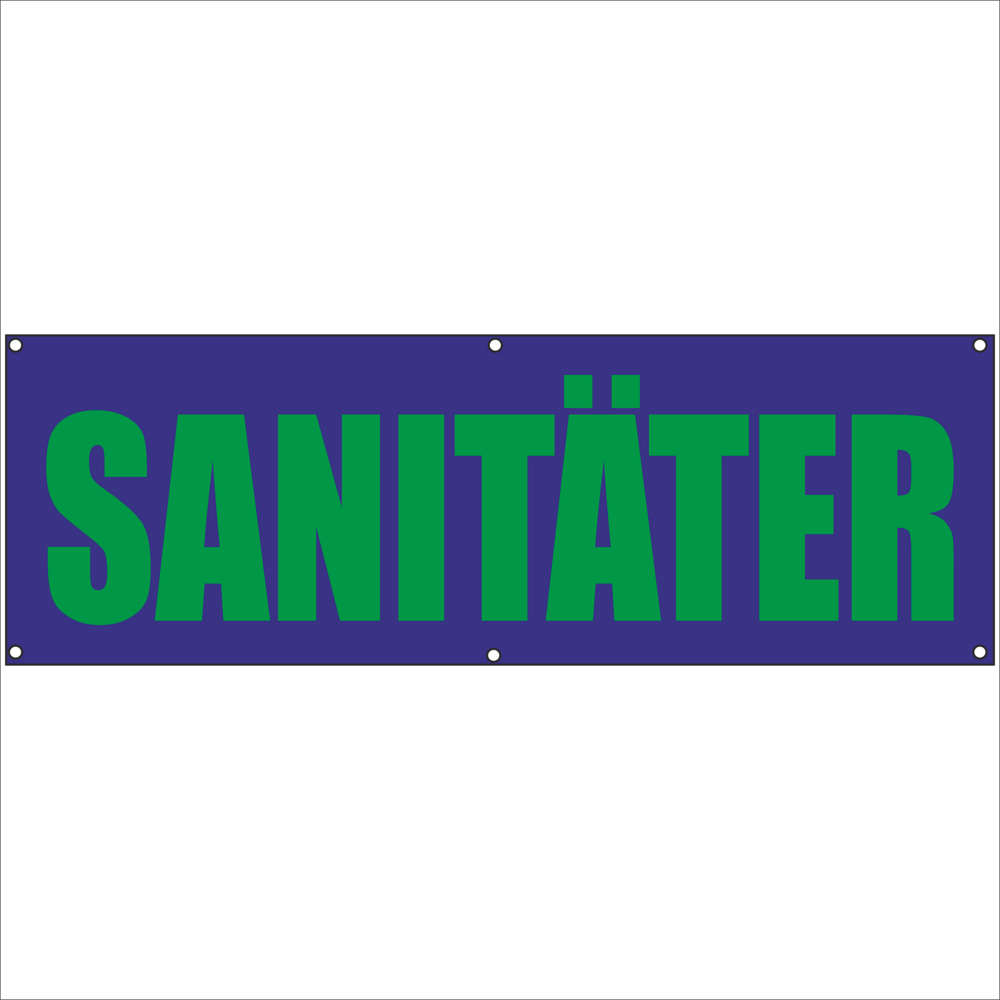 Werbeplane - Gerüstplane - p121 - Sanitäter - NEU - Plane für Baustelle- Garten- Zaun oder Veranstaltung