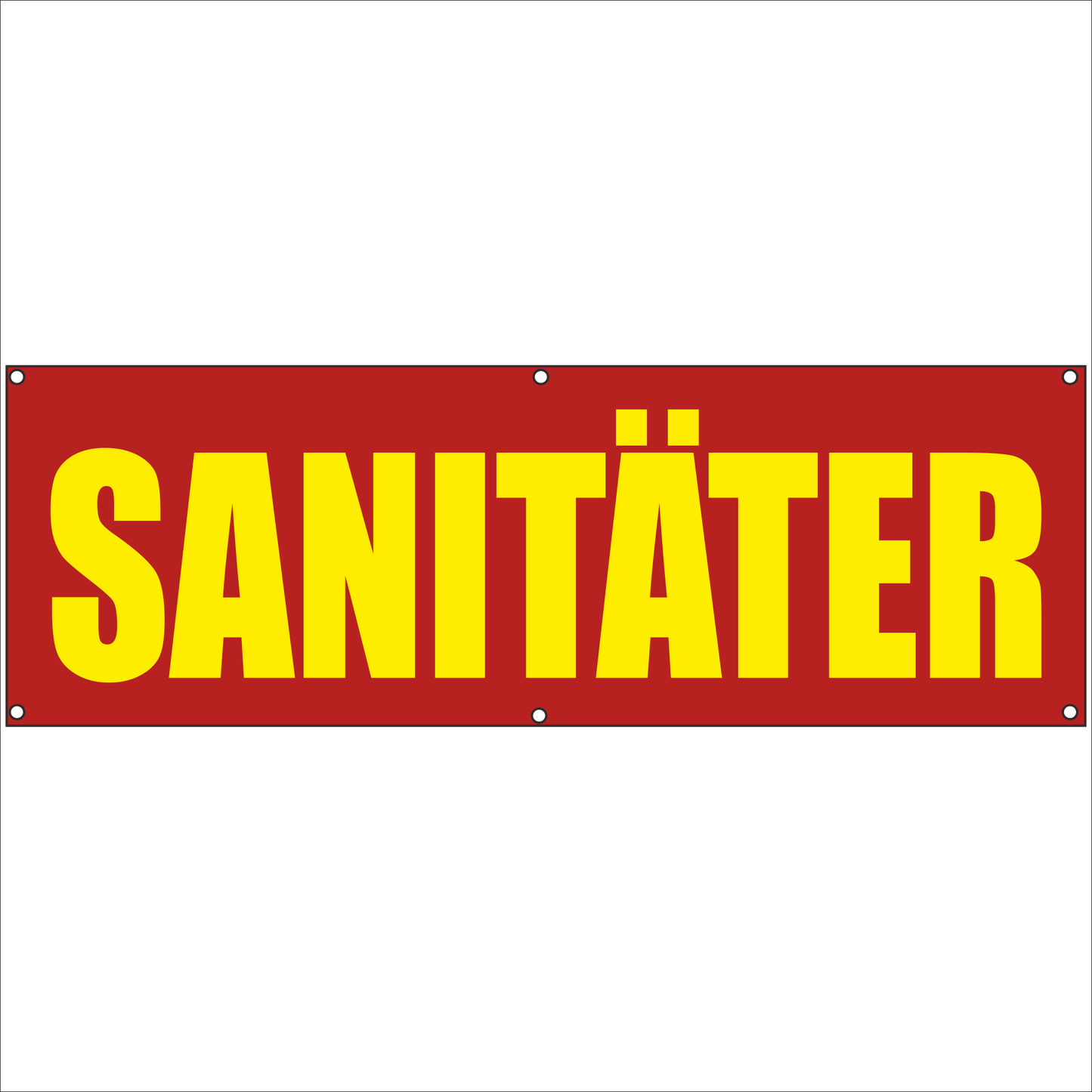 Werbeplane - Gerüstplane - p121 - Sanitäter - NEU - Plane für Baustelle- Garten- Zaun oder Veranstaltung