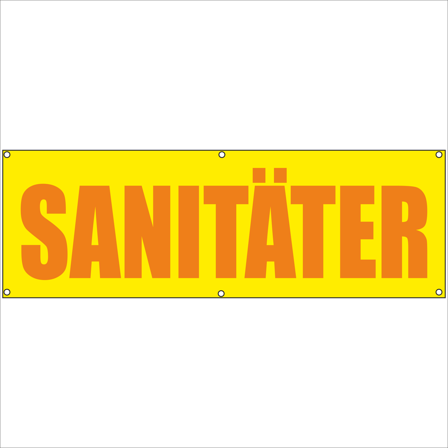 Werbeplane - Gerüstplane - p121 - Sanitäter - NEU - Plane für Baustelle- Garten- Zaun oder Veranstaltung