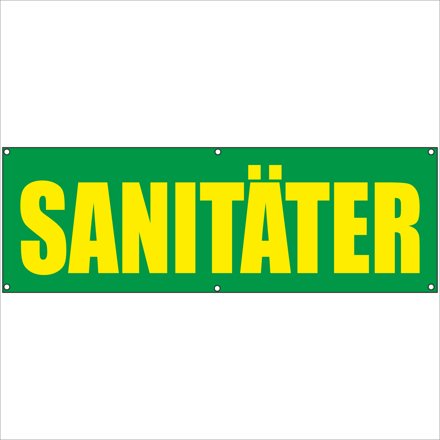 Werbeplane - Gerüstplane - p121 - Sanitäter - NEU - Plane für Baustelle- Garten- Zaun oder Veranstaltung