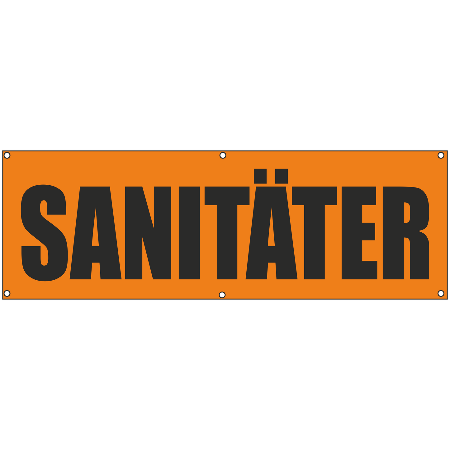 Werbeplane - Gerüstplane - p121 - Sanitäter - NEU - Plane für Baustelle- Garten- Zaun oder Veranstaltung