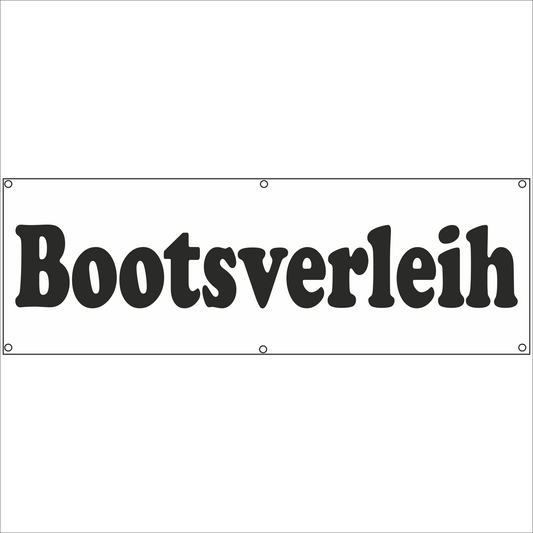 Werbeplane - Gerüstplane - p128 - Bootsverleih - NEU - Plane für Baustelle- Garten- Zaun oder Veranstaltung