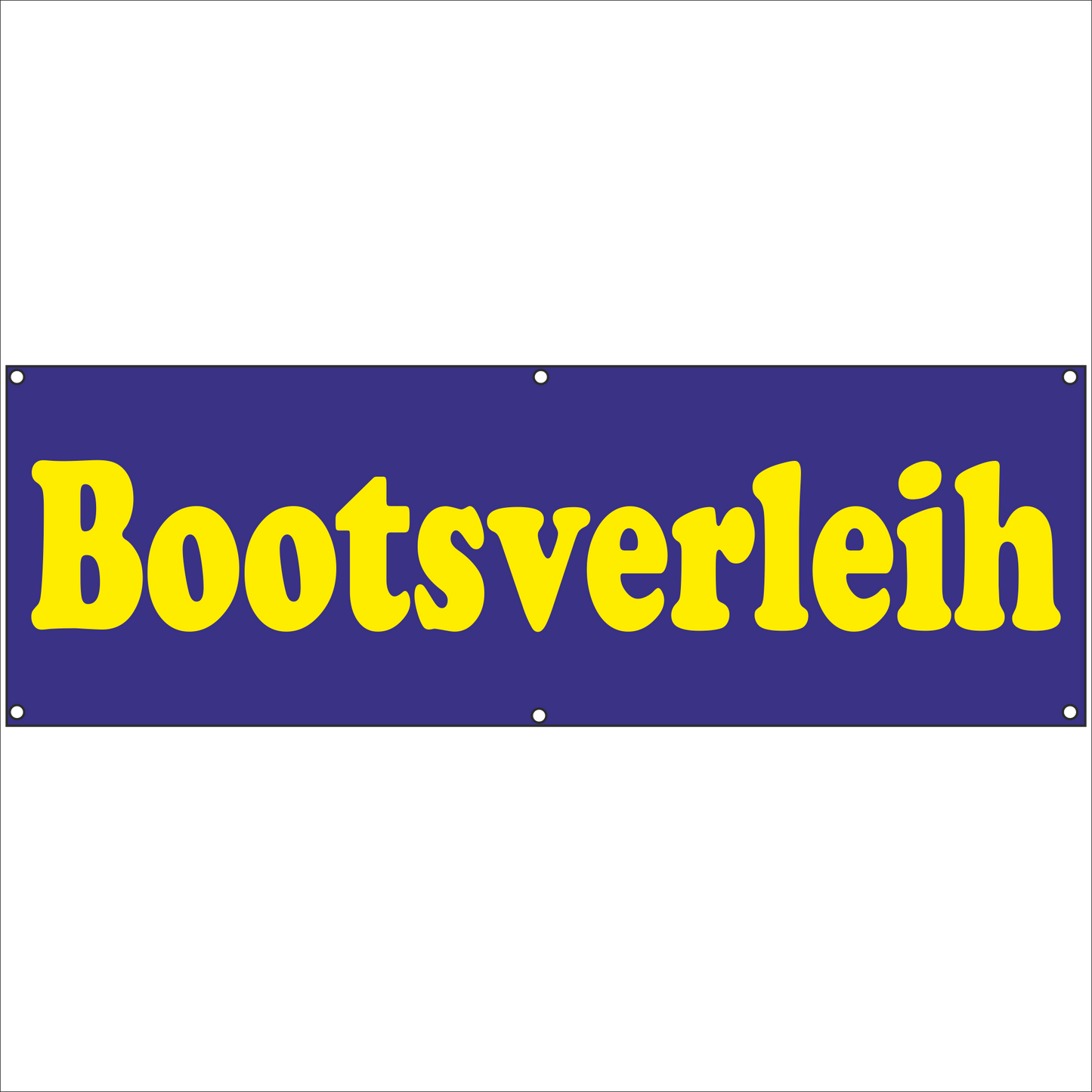Werbeplane - Gerüstplane - p128 - Bootsverleih - NEU - Plane für Baustelle- Garten- Zaun oder Veranstaltung