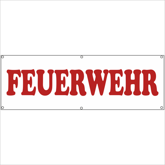 Werbeplane - Gerüstplane - p130 - Feuerwehr weiß - NEU - Plane für Baustelle- Garten- Zaun oder Veranstaltung