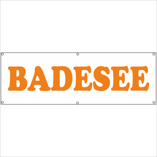 Werbeplane - Gerüstplane - p132 - Badesee - NEU - Plane für Baustelle- Garten- Zaun oder Veranstaltung