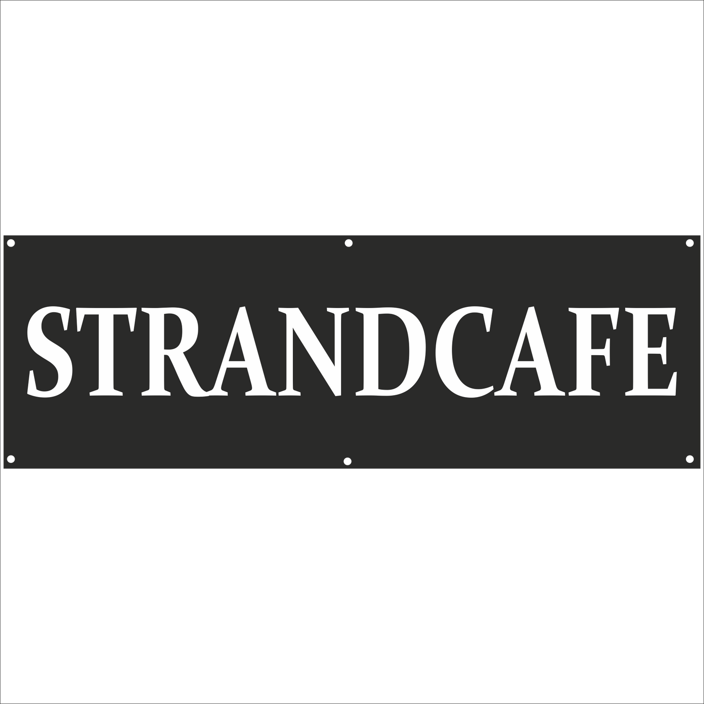 Werbeplane - Gerüstplane - p133 - Strandcafe - NEU - Plane für Baustelle- Garten- Zaun oder Veranstaltung