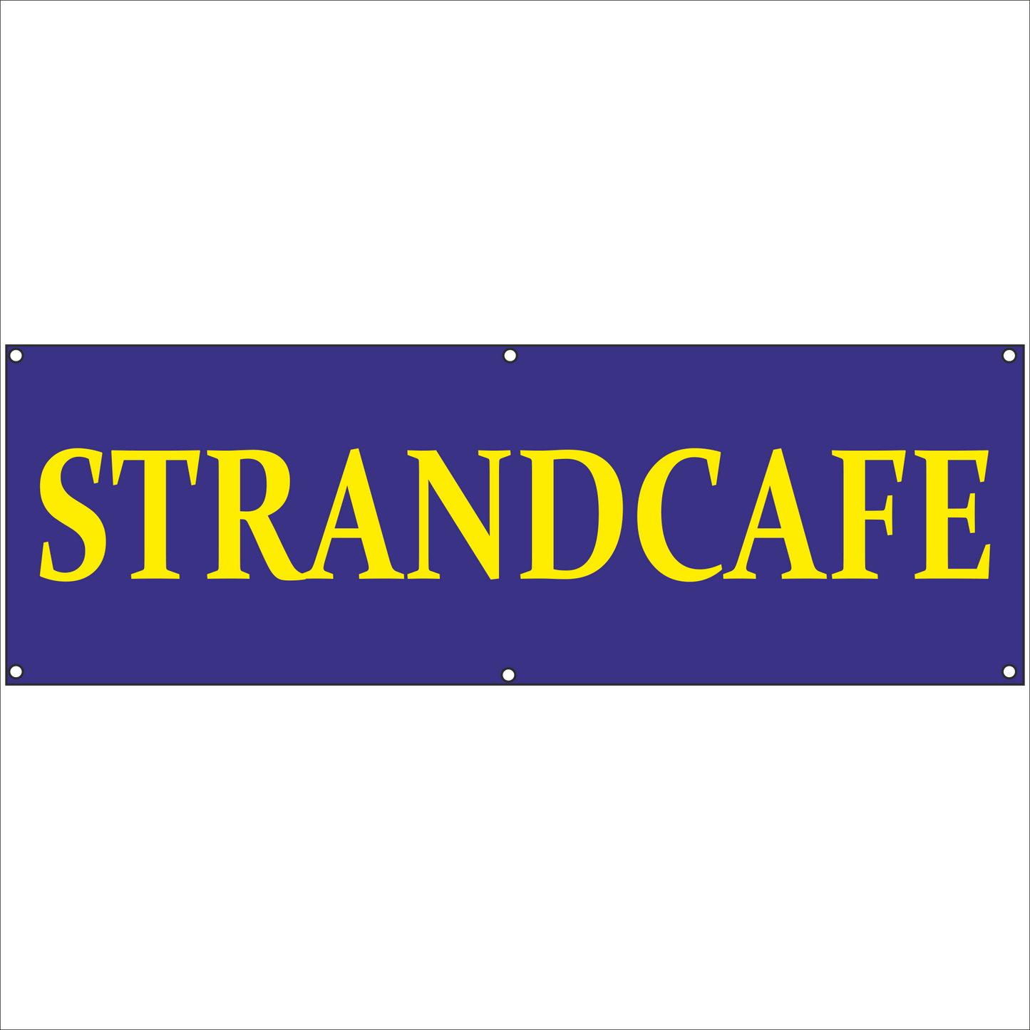 Werbeplane - Gerüstplane - p133 - Strandcafe - NEU - Plane für Baustelle- Garten- Zaun oder Veranstaltung