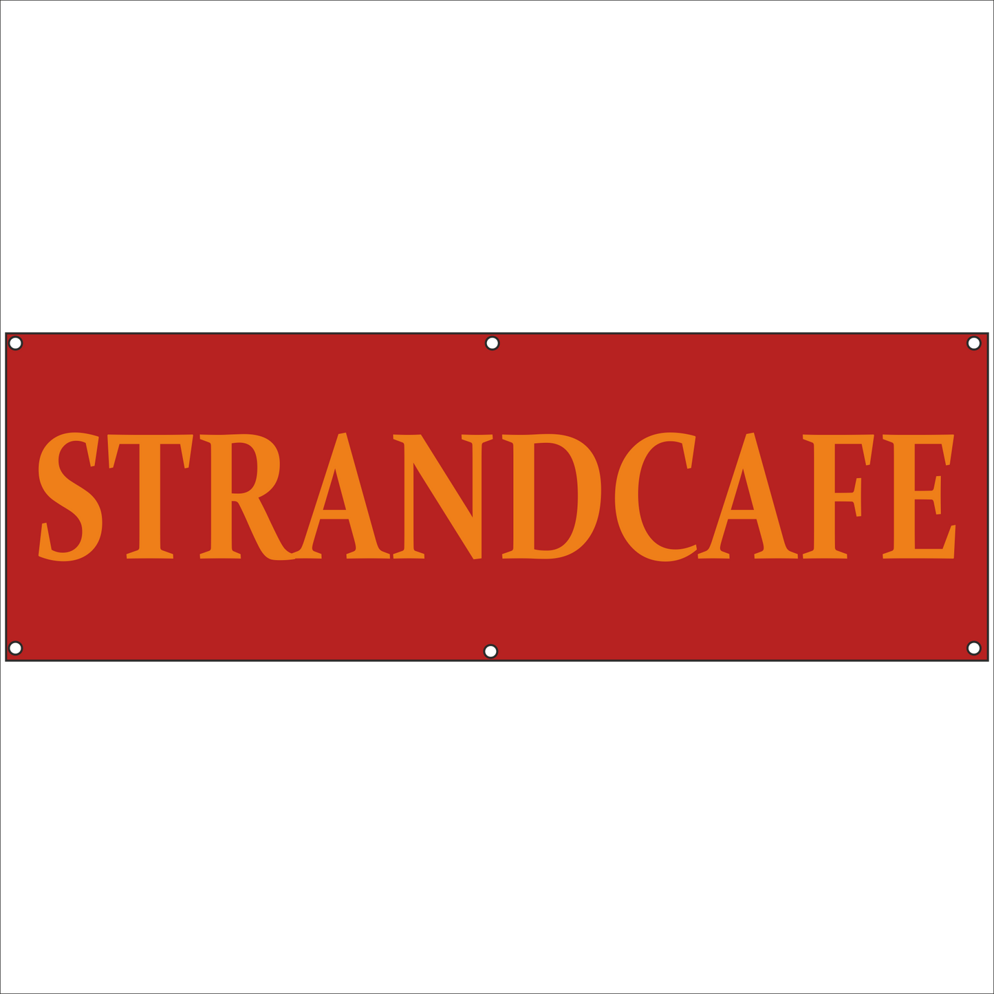 Werbeplane - Gerüstplane - p133 - Strandcafe - NEU - Plane für Baustelle- Garten- Zaun oder Veranstaltung