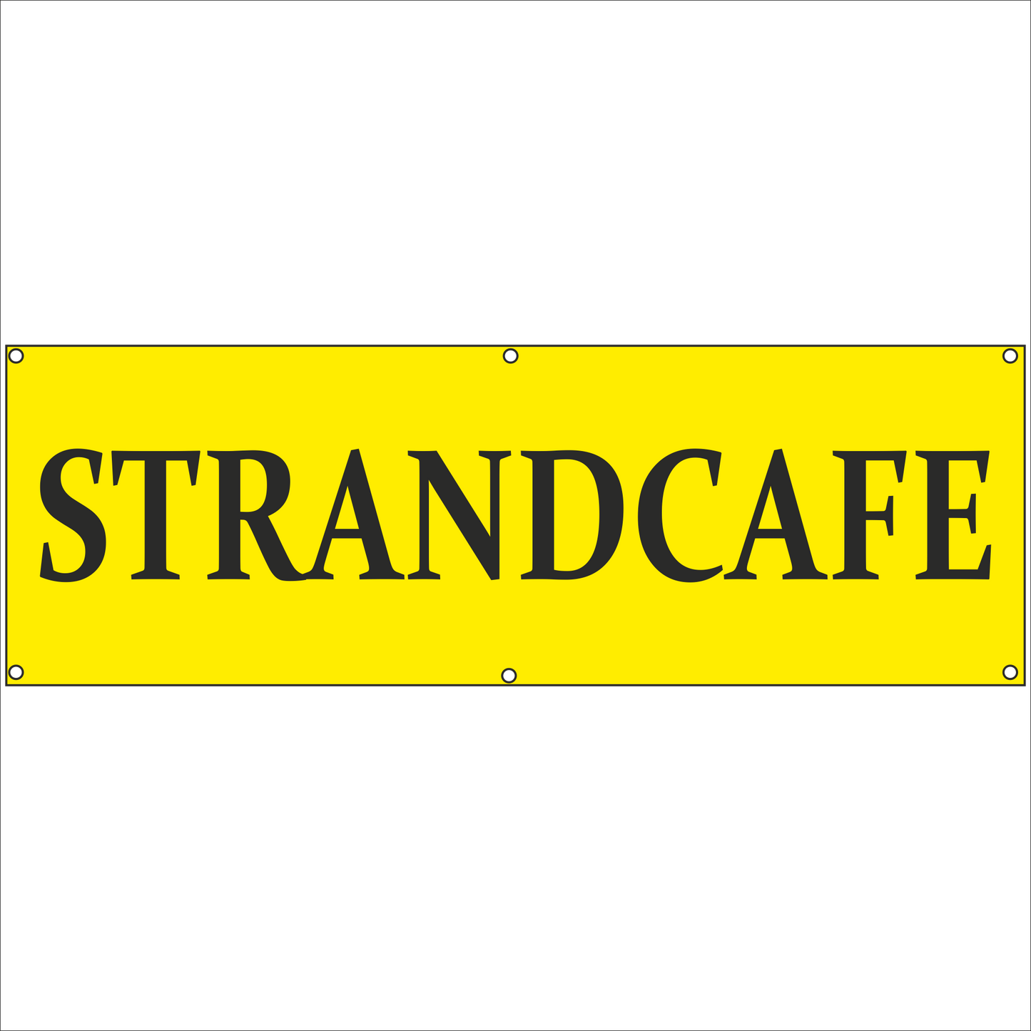 Werbeplane - Gerüstplane - p133 - Strandcafe - NEU - Plane für Baustelle- Garten- Zaun oder Veranstaltung