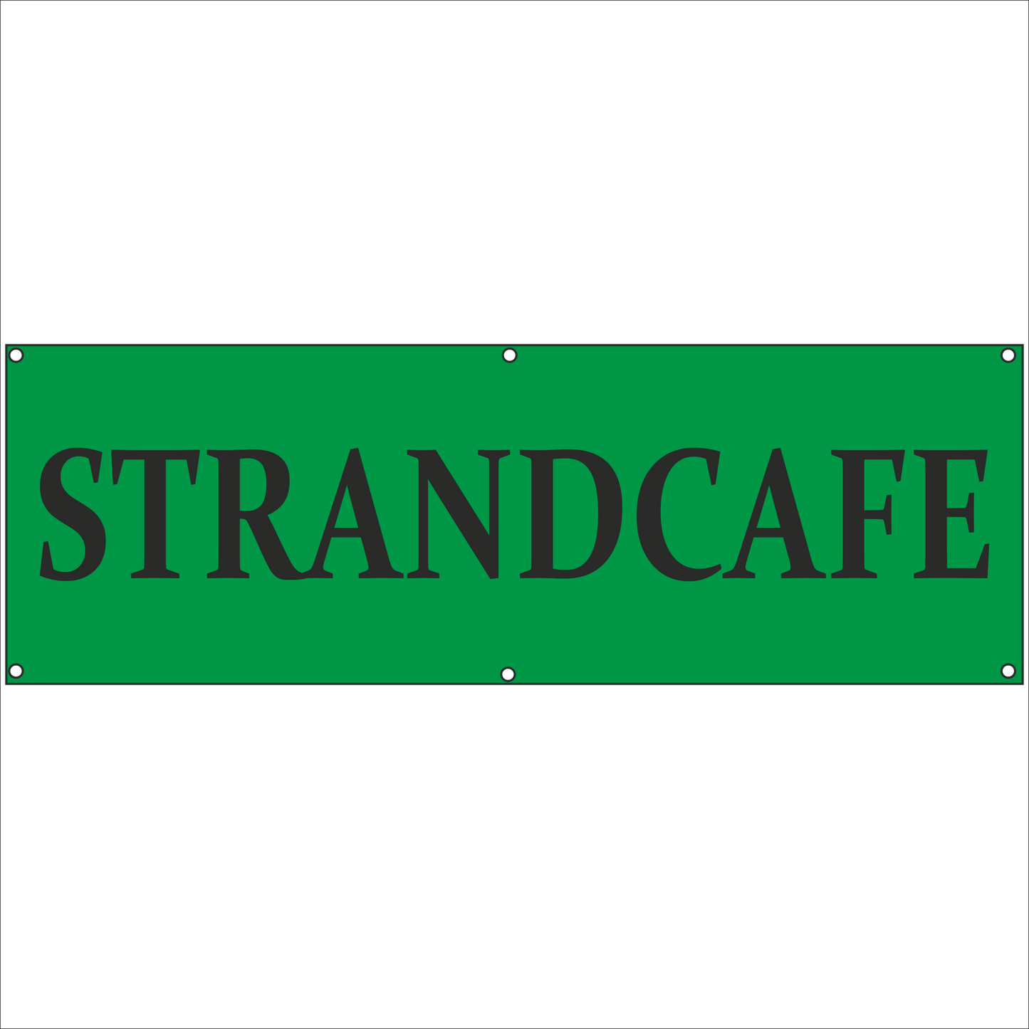 Werbeplane - Gerüstplane - p133 - Strandcafe - NEU - Plane für Baustelle- Garten- Zaun oder Veranstaltung