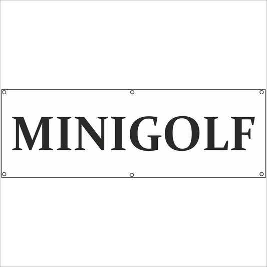 Werbeplane - Gerüstplane - p134 - Minigolf - NEU - Plane für Baustelle- Garten- Zaun oder Veranstaltung