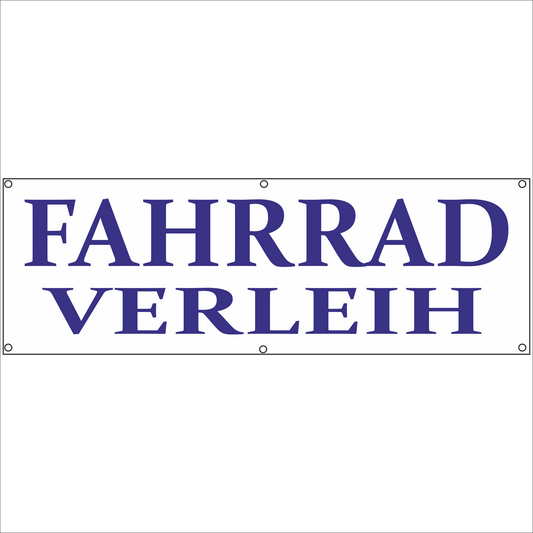 Werbeplane - Gerüstplane - p135 - Fahrradverleih - NEU - Plane für Baustelle- Garten- Zaun oder Veranstaltung
