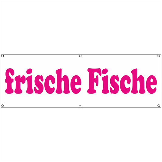 Werbeplane - Gerüstplane - p140 - frische Fische - NEU - Plane für Baustelle- Garten- Zaun oder Veranstaltung