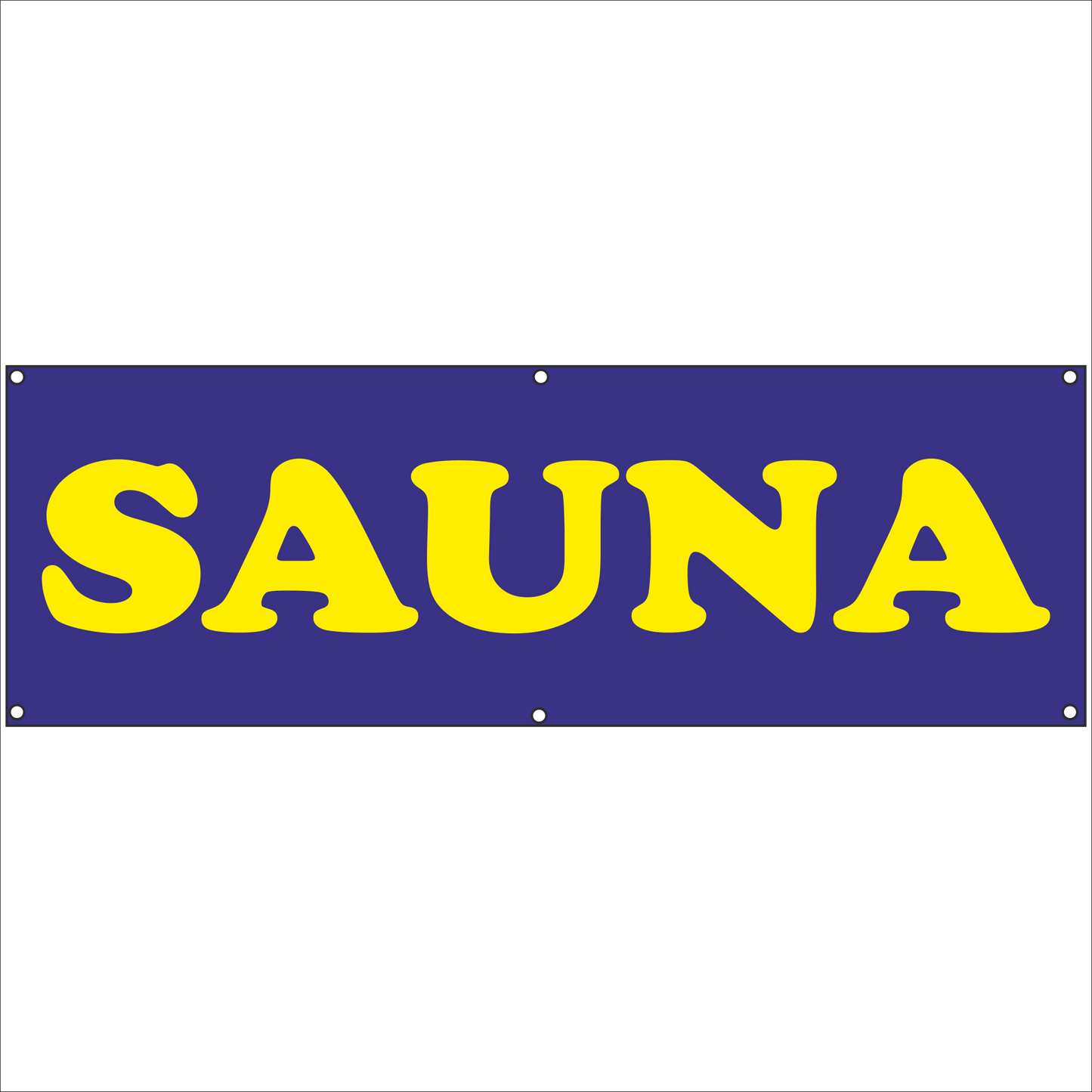 Werbeplane - Gerüstplane - p142 - Sauna - NEU - Plane für Baustelle- Garten- Zaun oder Veranstaltung