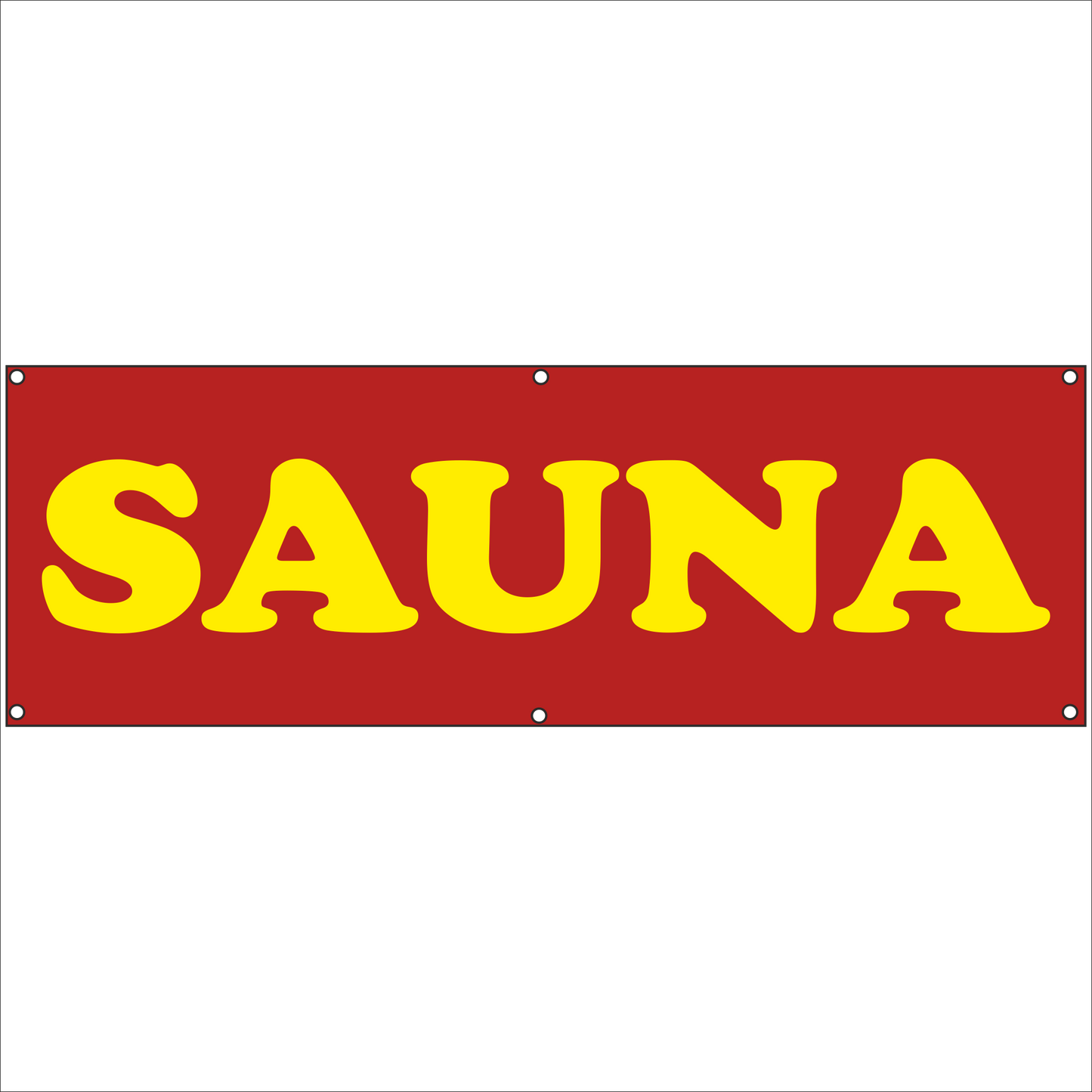 Werbeplane - Gerüstplane - p142 - Sauna - NEU - Plane für Baustelle- Garten- Zaun oder Veranstaltung