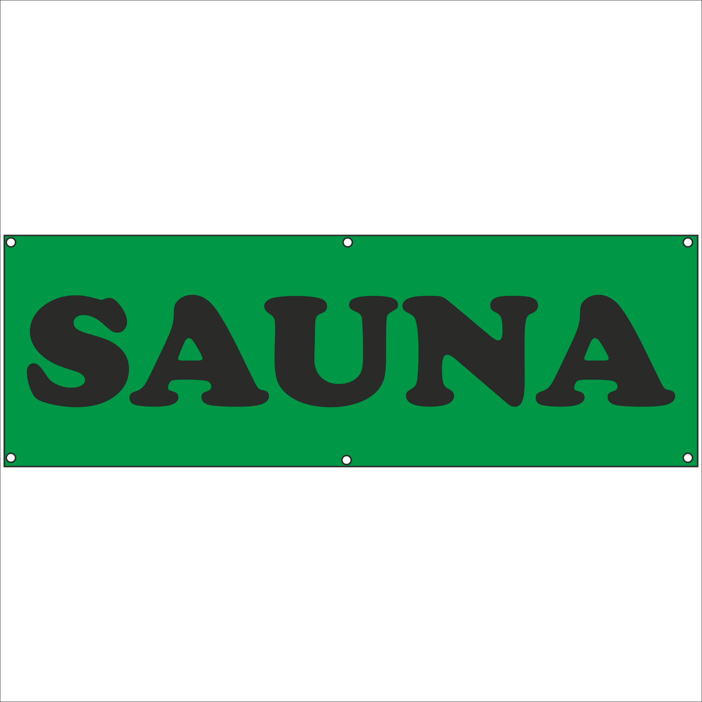 Werbeplane - Gerüstplane - p142 - Sauna - NEU - Plane für Baustelle- Garten- Zaun oder Veranstaltung