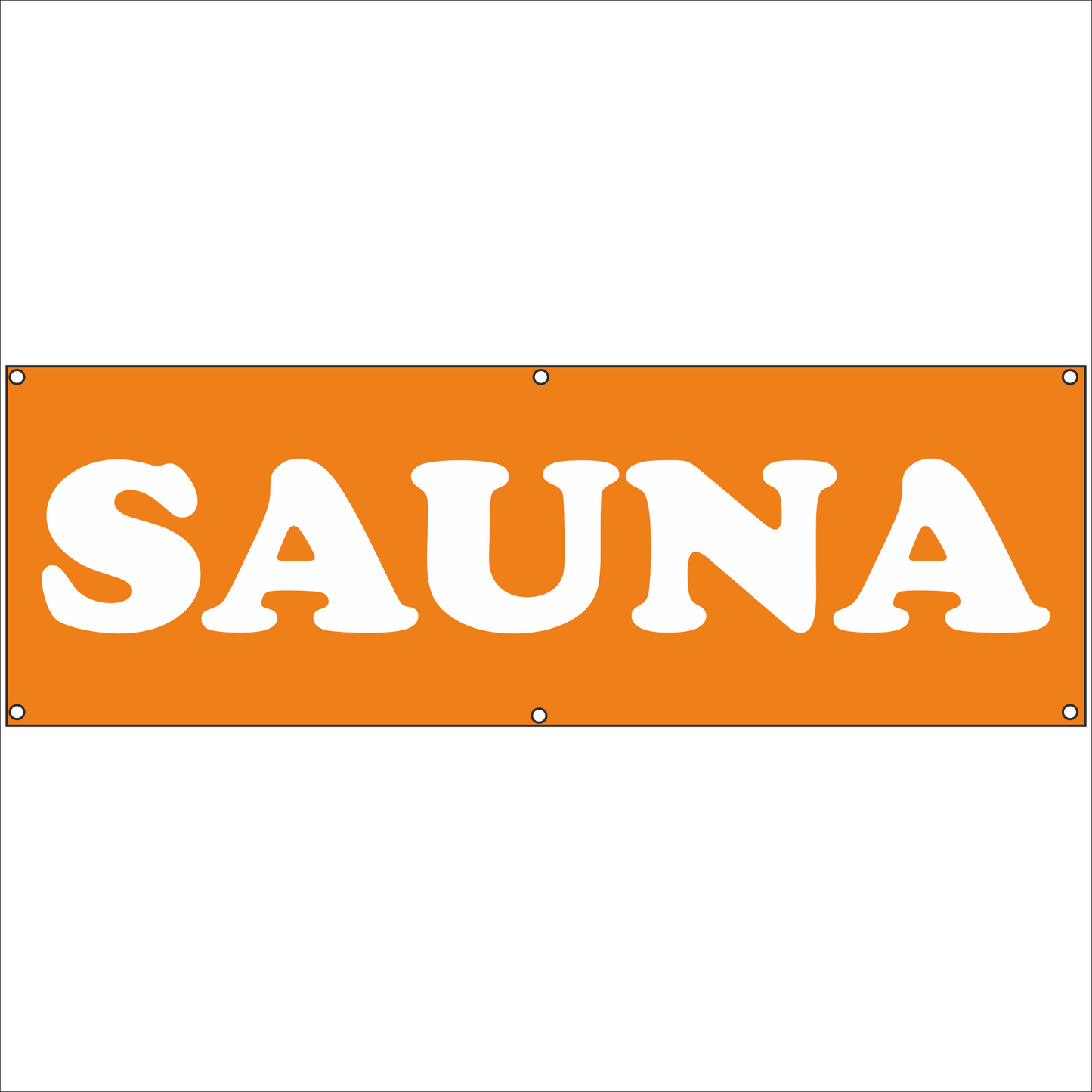 Werbeplane - Gerüstplane - p142 - Sauna - NEU - Plane für Baustelle- Garten- Zaun oder Veranstaltung