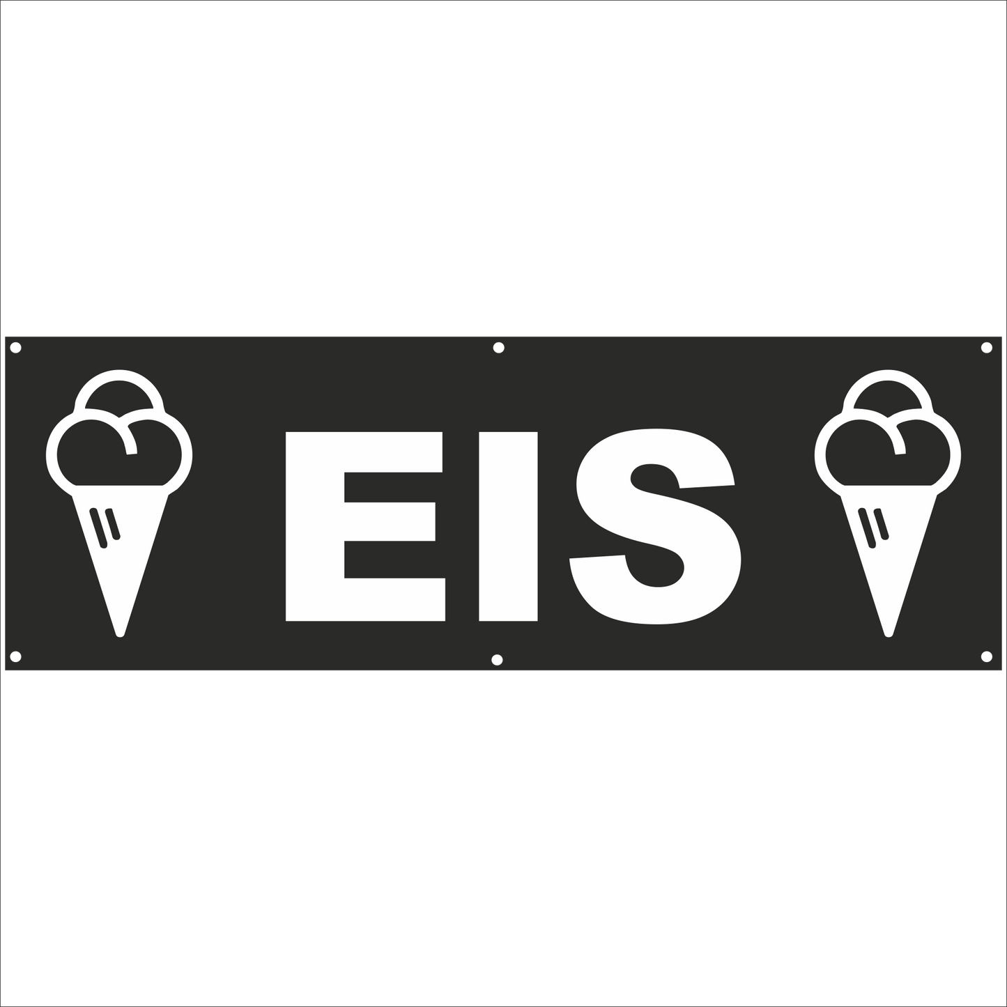 Werbeplane - Gerüstplane - p15 - Eis - Eiscafe - NEU - Plane für Baustelle- Garten- Zaun oder Veranstaltung
