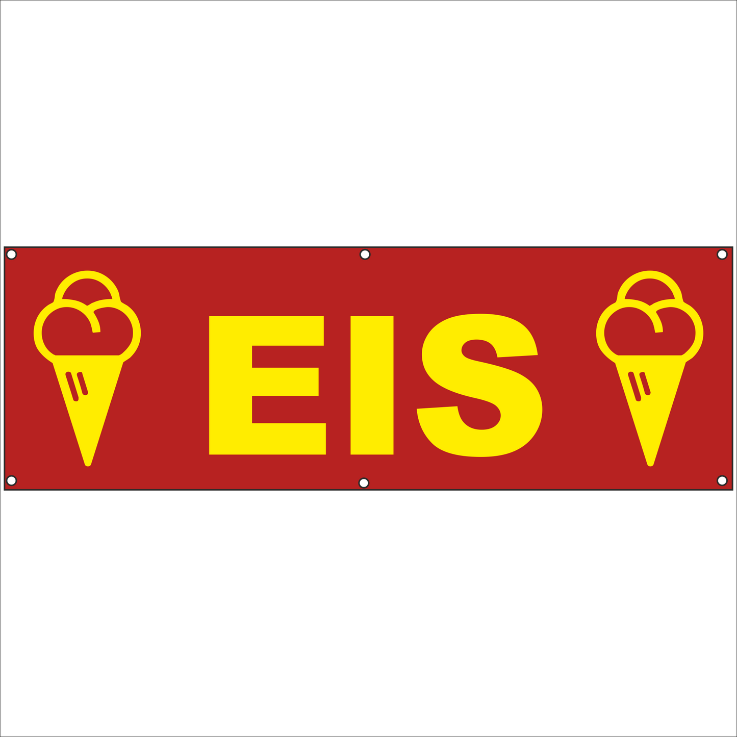 Werbeplane - Gerüstplane - p15 - Eis - Eiscafe - NEU - Plane für Baustelle- Garten- Zaun oder Veranstaltung