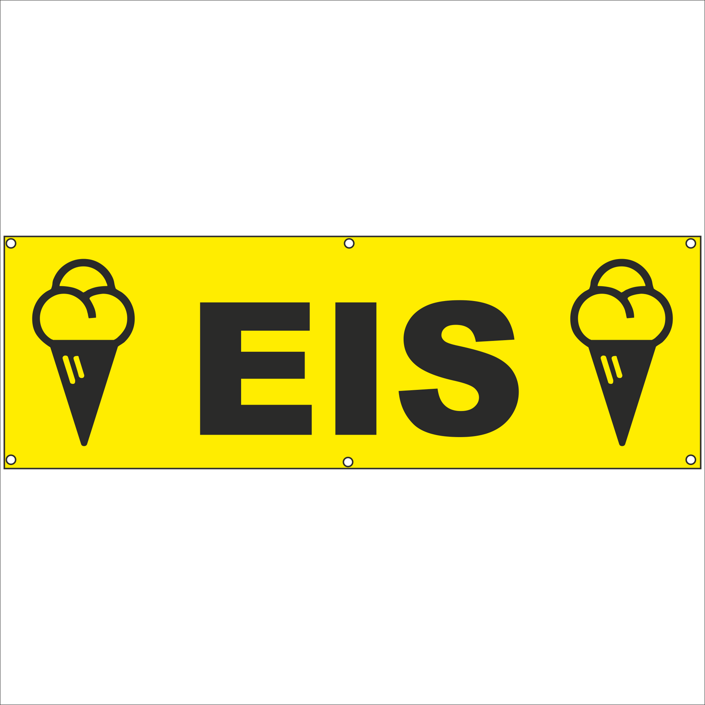 Werbeplane - Gerüstplane - p15 - Eis - Eiscafe - NEU - Plane für Baustelle- Garten- Zaun oder Veranstaltung