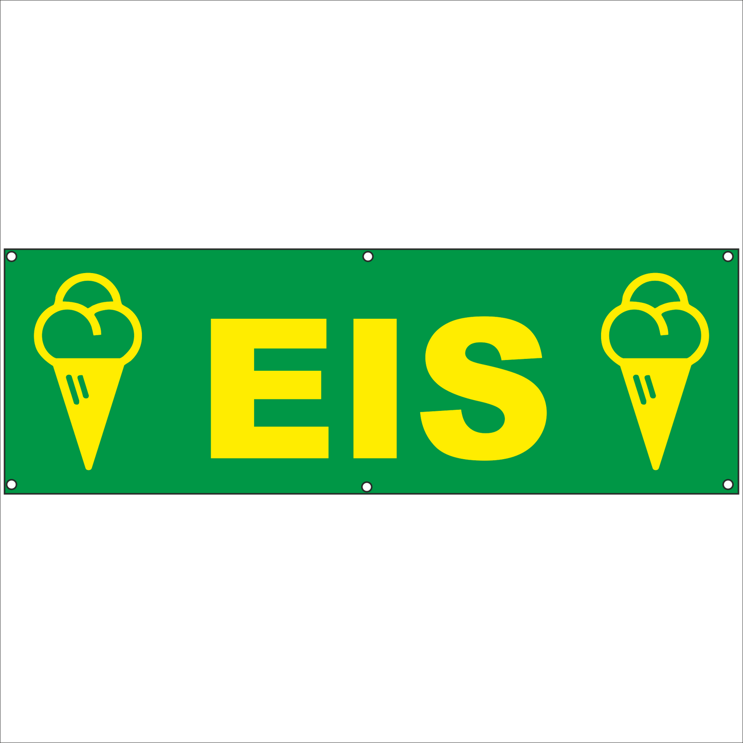 Werbeplane - Gerüstplane - p15 - Eis - Eiscafe - NEU - Plane für Baustelle- Garten- Zaun oder Veranstaltung