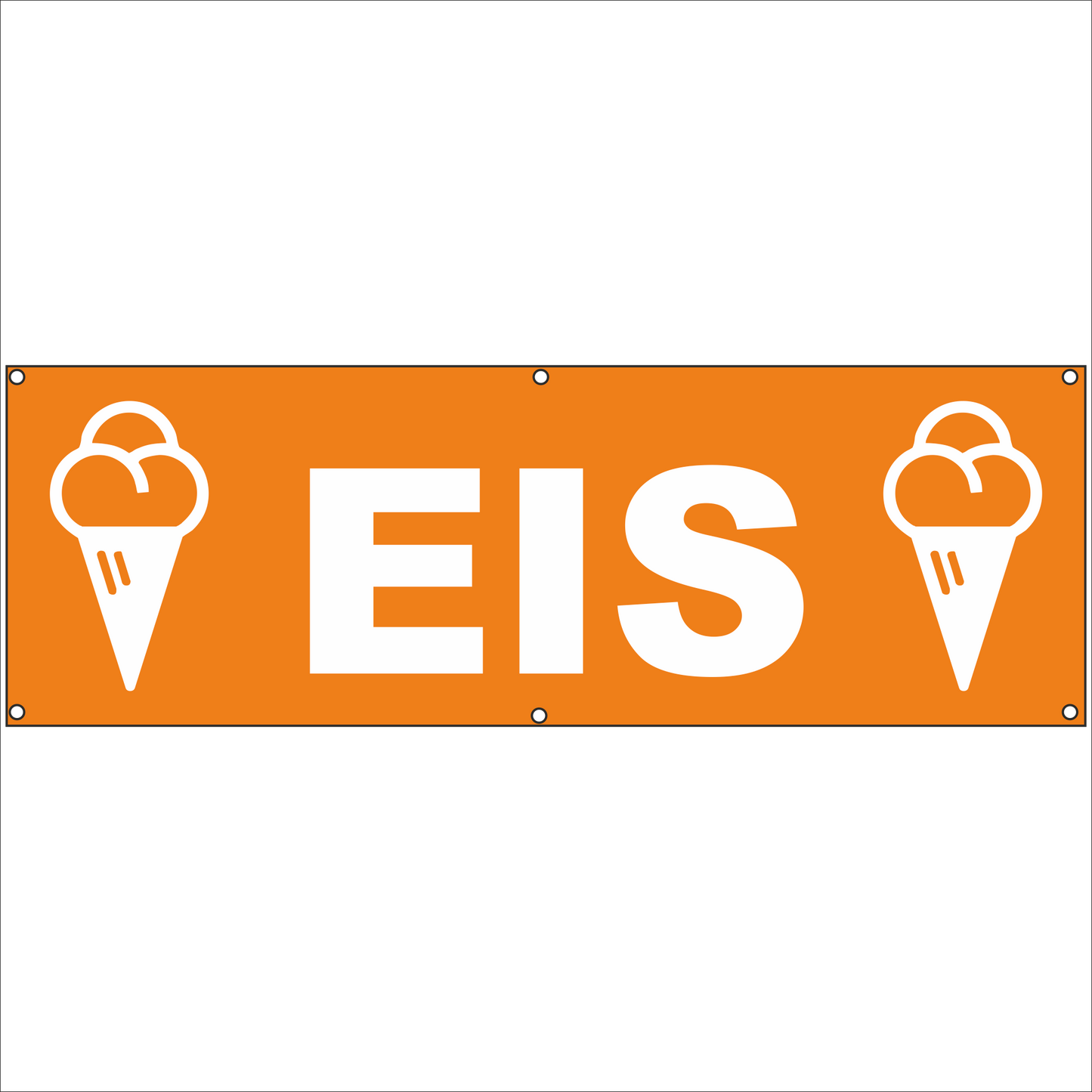 Werbeplane - Gerüstplane - p15 - Eis - Eiscafe - NEU - Plane für Baustelle- Garten- Zaun oder Veranstaltung