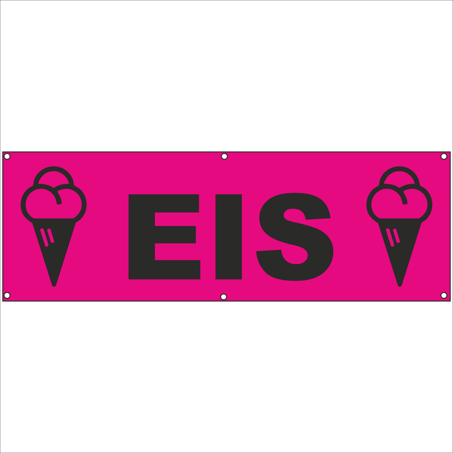 Werbeplane - Gerüstplane - p15 - Eis - Eiscafe - NEU - Plane für Baustelle- Garten- Zaun oder Veranstaltung