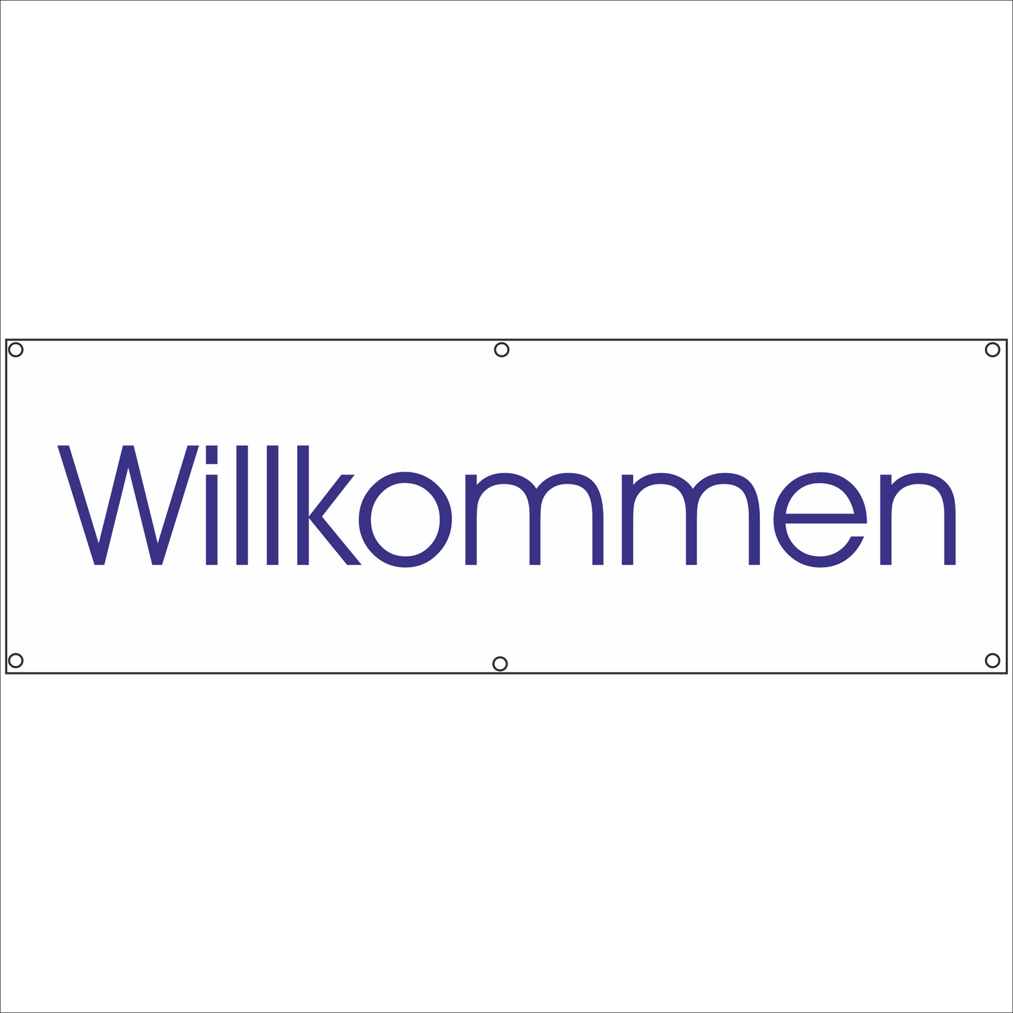 Werbeplane - Gerüstplane - p19 - Willkommen - NEU - Plane für Baustelle- Garten- Zaun oder Veranstaltung
