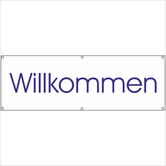 Werbeplane - Gerüstplane - p19 - Willkommen - NEU - Plane für Baustelle- Garten- Zaun oder Veranstaltung
