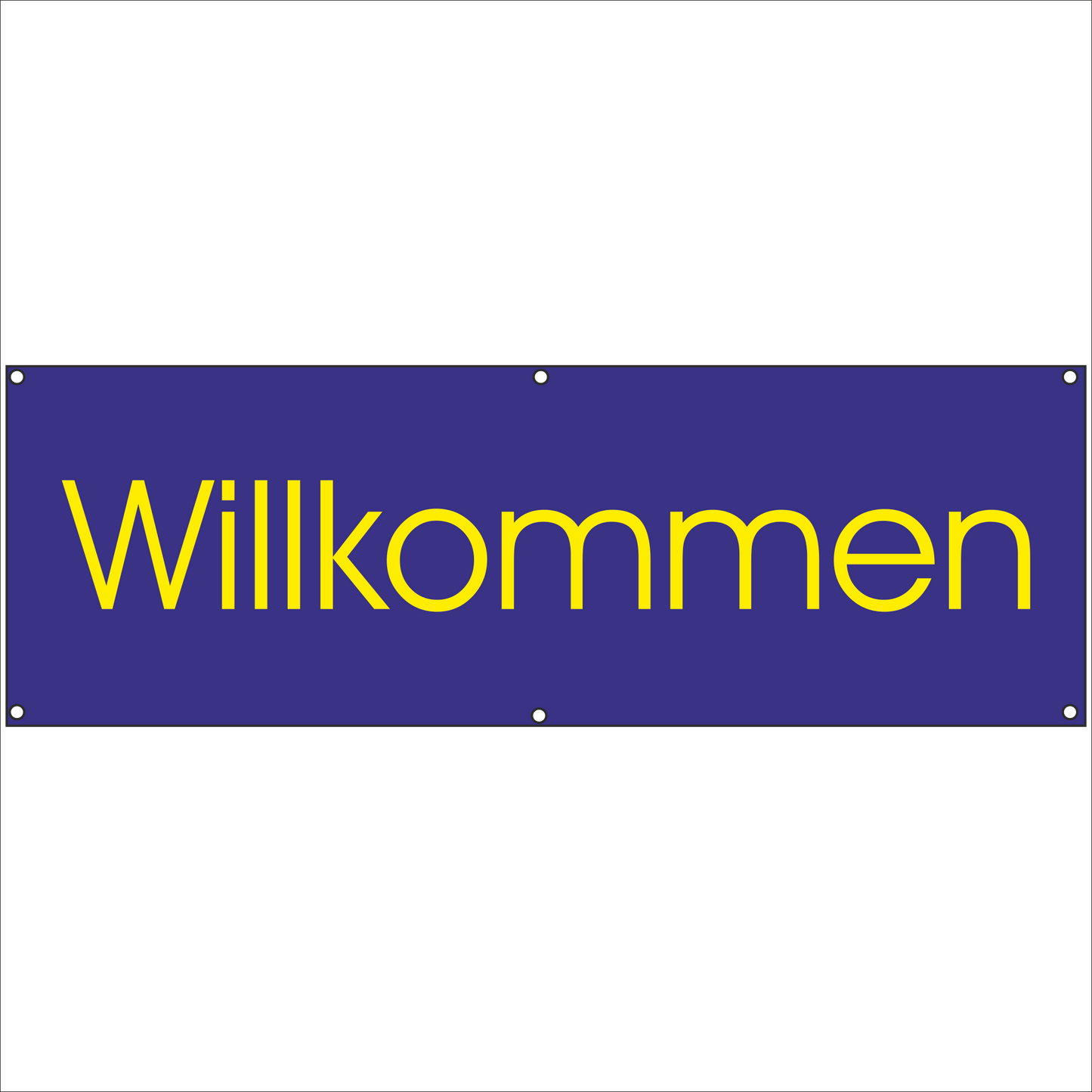 Werbeplane - Gerüstplane - p19 - Willkommen - NEU - Plane für Baustelle- Garten- Zaun oder Veranstaltung