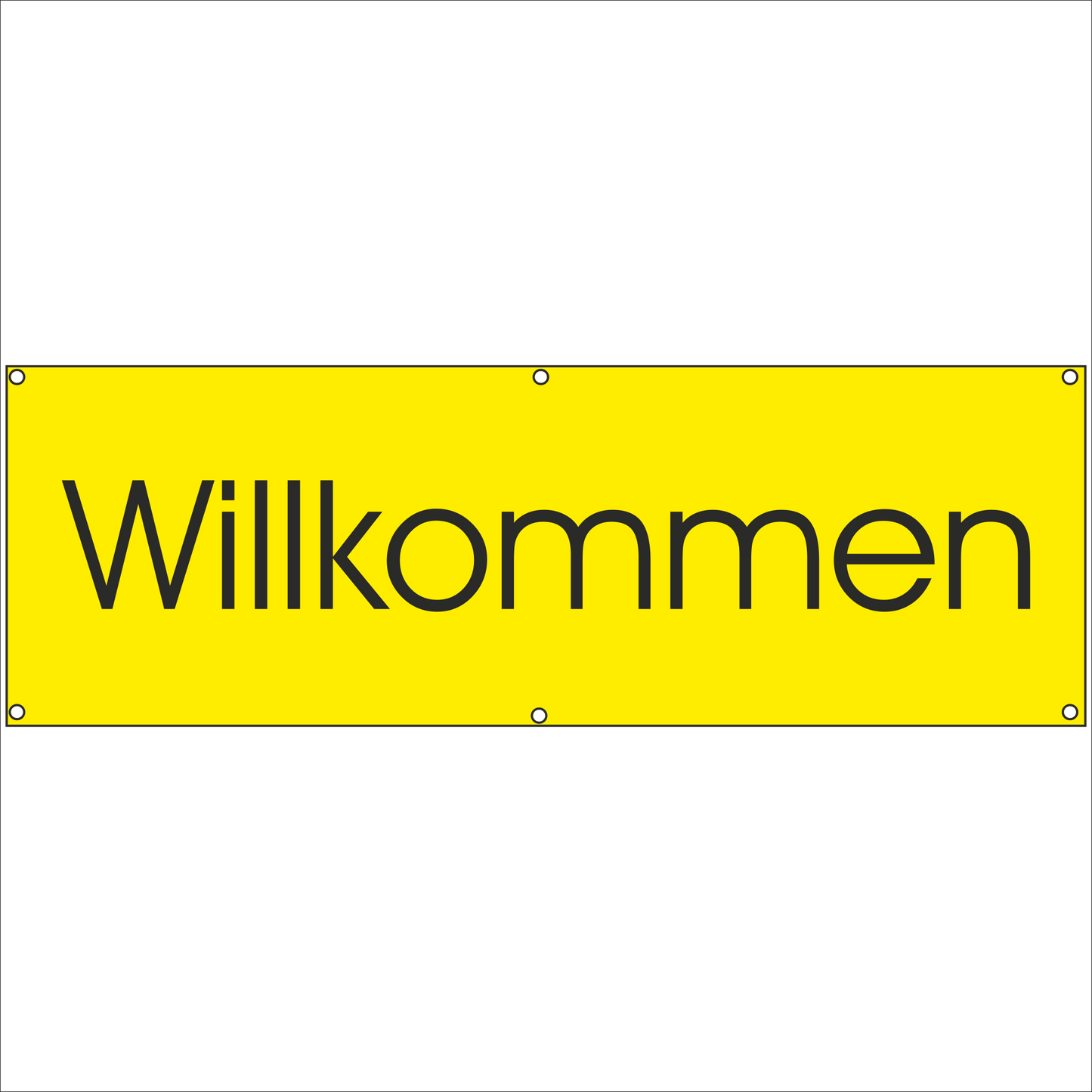Werbeplane - Gerüstplane - p19 - Willkommen - NEU - Plane für Baustelle- Garten- Zaun oder Veranstaltung