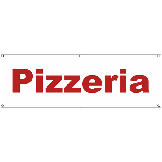 Werbeplane - Gerüstplane - p20 - Pizzeria - NEU - Plane für Baustelle- Garten- Zaun oder Veranstaltung